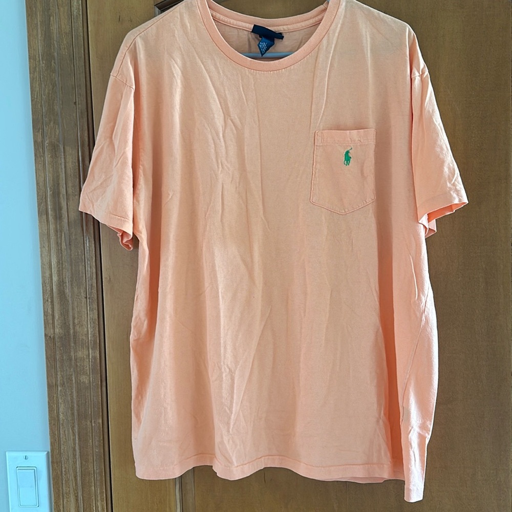 Polo Ralph Lauren Men’s Light Orange 100% Cotton Short Sleeve T-Shirt Large